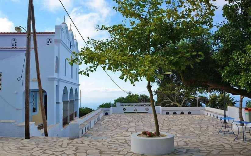 Tinos, Festival of Christ’s Αscension Day - Gastronomy Tours on side of the church of Christ’s Αscension Day at Tinos, Arnados, Greece that commemorate festival of her birth