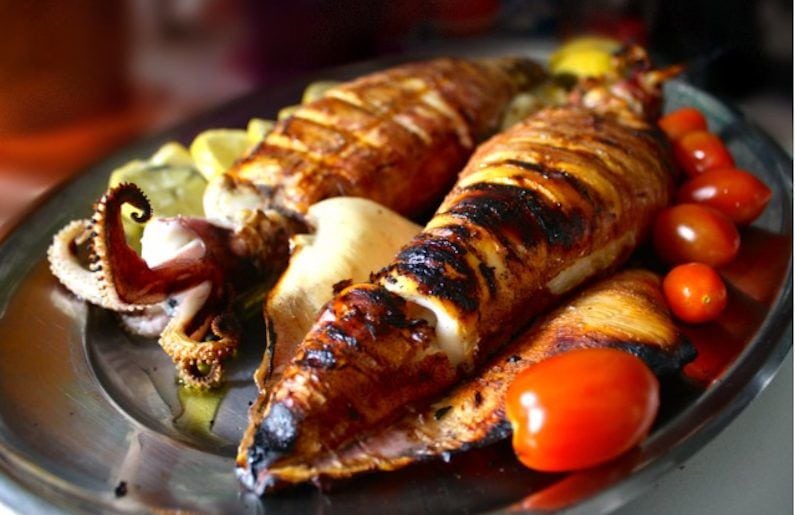 Euboea, Chiliadou, Strapones, Squid Festival - Gastronomy Tours grilled lobster at Festival of the Squid at Euboea, Chiliadou, Strapones, Greece