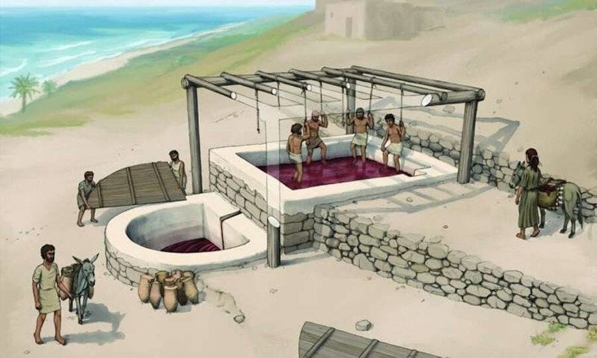 2,600-year-old wine 'factory' unearthed in Lebanon - Gastronomy Tours mural that says '2