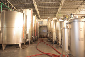 wine storage tanks at Esti Wines facilities