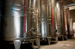 wine fermantation tanks at Esti Wines facilities