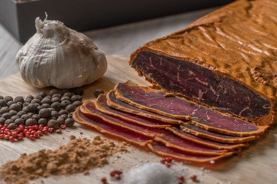 Pastourma - Gastronomy Tours Slices of Greek ‘Pastourma’ is a highly seasoned