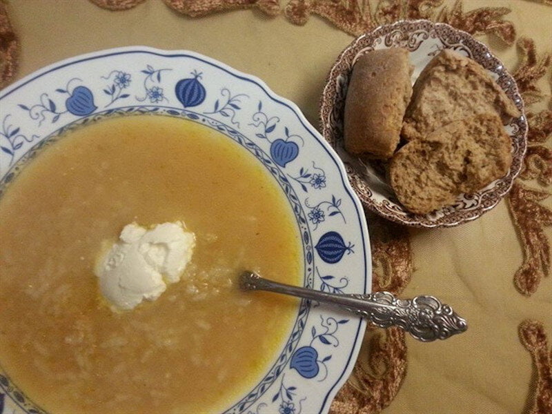 Xinohondros (Cretan Trahana) - Gastronomy Tours Close-up of soup of Greek ‘Xinohondros’ means trahana with yogurt