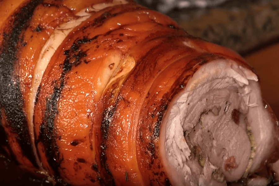 Porketa - Gastronomy Tours Piece of porketa is a steak-roll made with pancetta without bones and