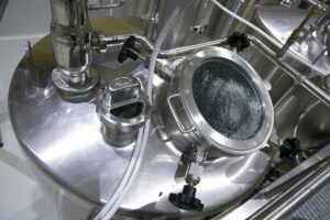 top view of beer brewing machine at 'Sknipa' plant