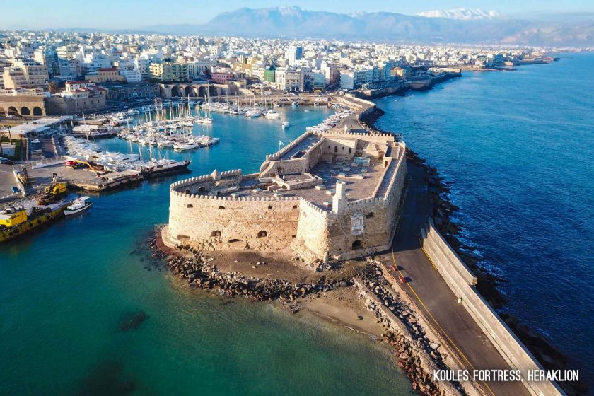 The Best Heraklion city Food Tours - Gastronomy Tours a castle on a rocky island surrounded by water