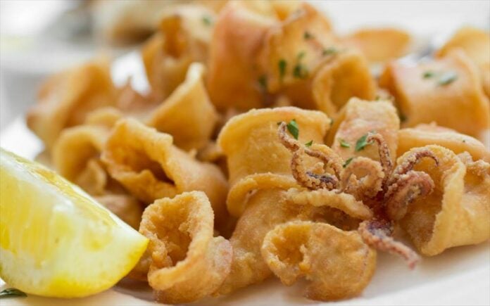 Fried Calamari in Greece