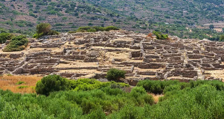 Gournia food tours - Gastronomy Tours a stone structure with many square stones